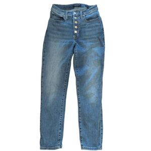 Lucky Brand Bridgette High Rise Skinny Button Fly Jeans Size 27/4 Blue Denim